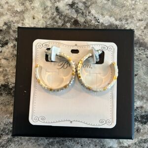 Brighton 2-tone post hoop earrings